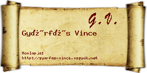 Gyárfás Vince névjegykártya